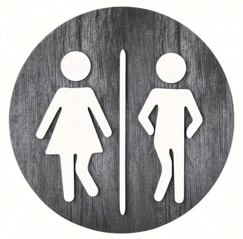 Wooden Toilet Sign