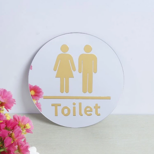 Acrylic Mirror Unisex Toilet Sign