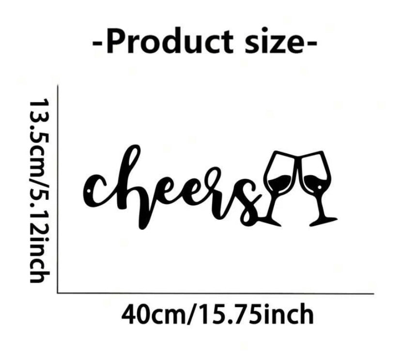 Cheers Wine Glasses Metal Sign