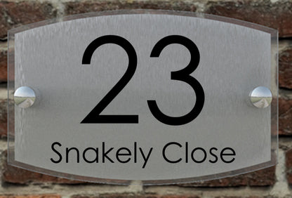 Double Layer Curved Acrylic House Sign / Plaque