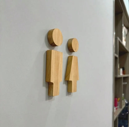 Wooden Toilet Sign