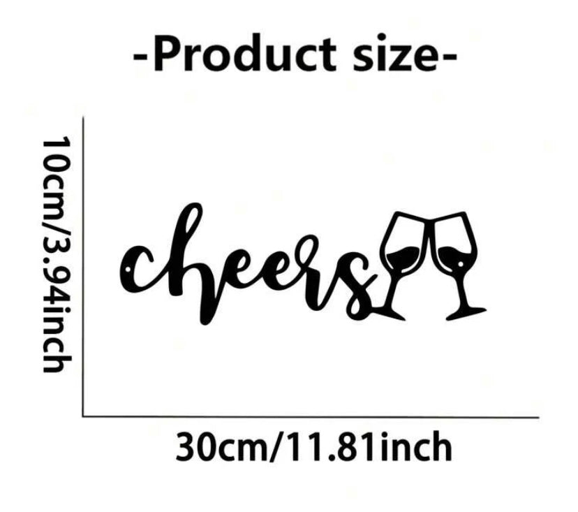 Cheers Wine Glasses Metal Sign