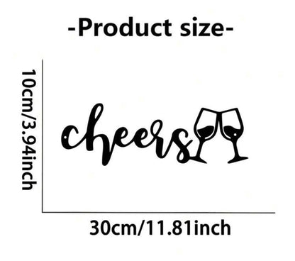 Cheers Wine Glasses Metal Sign