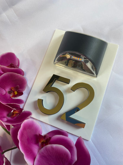 Solar Acrylic Door Number Sign