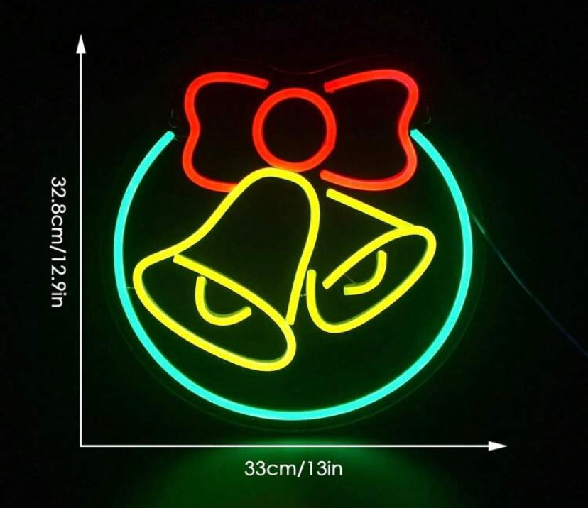 Christmas Bells LED Neon Sign