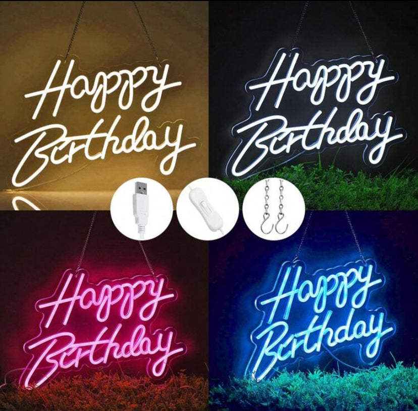 Happy Birthday LED Neon Sign