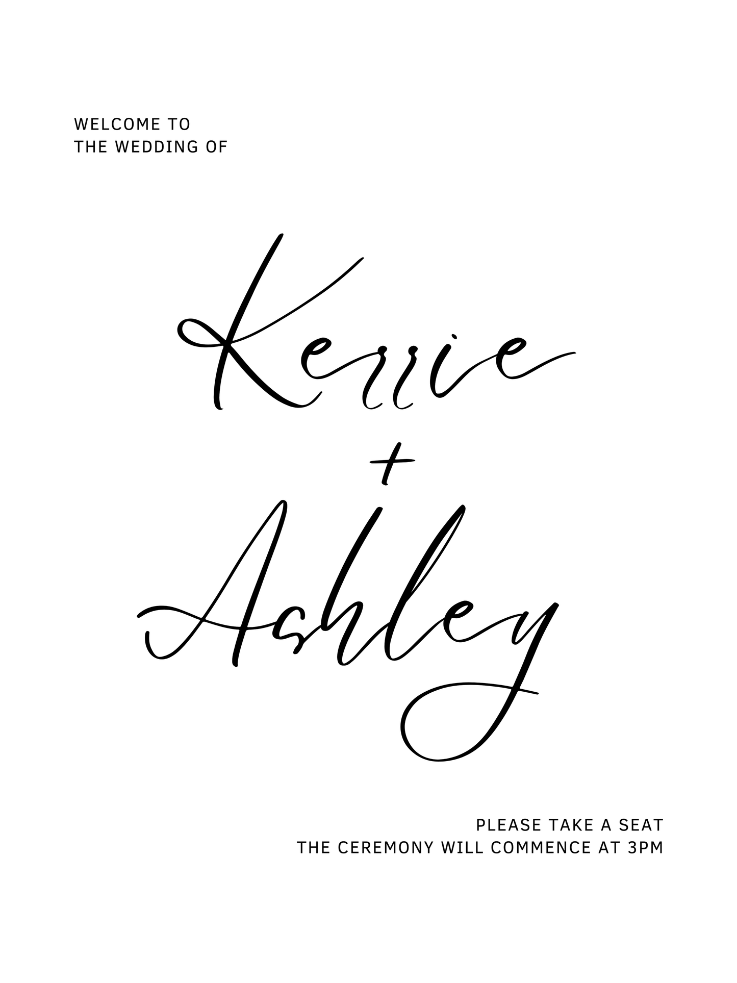 Printed Wedding Sign