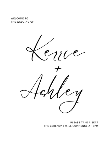 Printed Wedding Sign