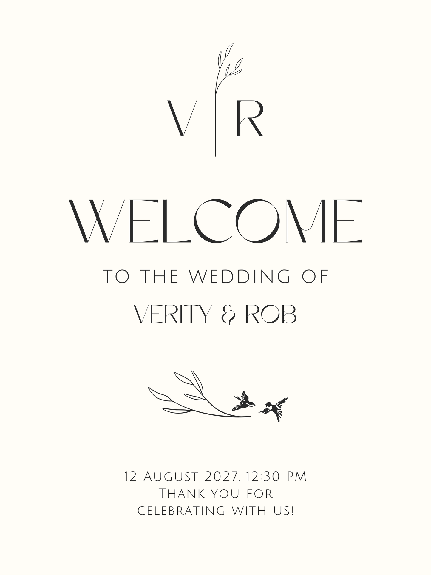 Printed Wedding Sign